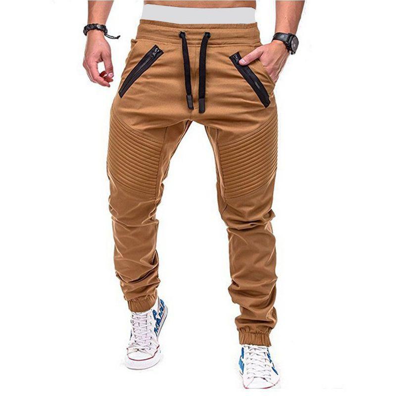 Men's Sports Pants Spring Autumn Trendy Versatile Casual Foot Trousers Fashionable Cotton Woven Sweatpants Men