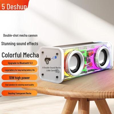 DESHUN Portable Bluetooth Speaker with Super Bass and Ambient Light CN Plug (adapter Included)
