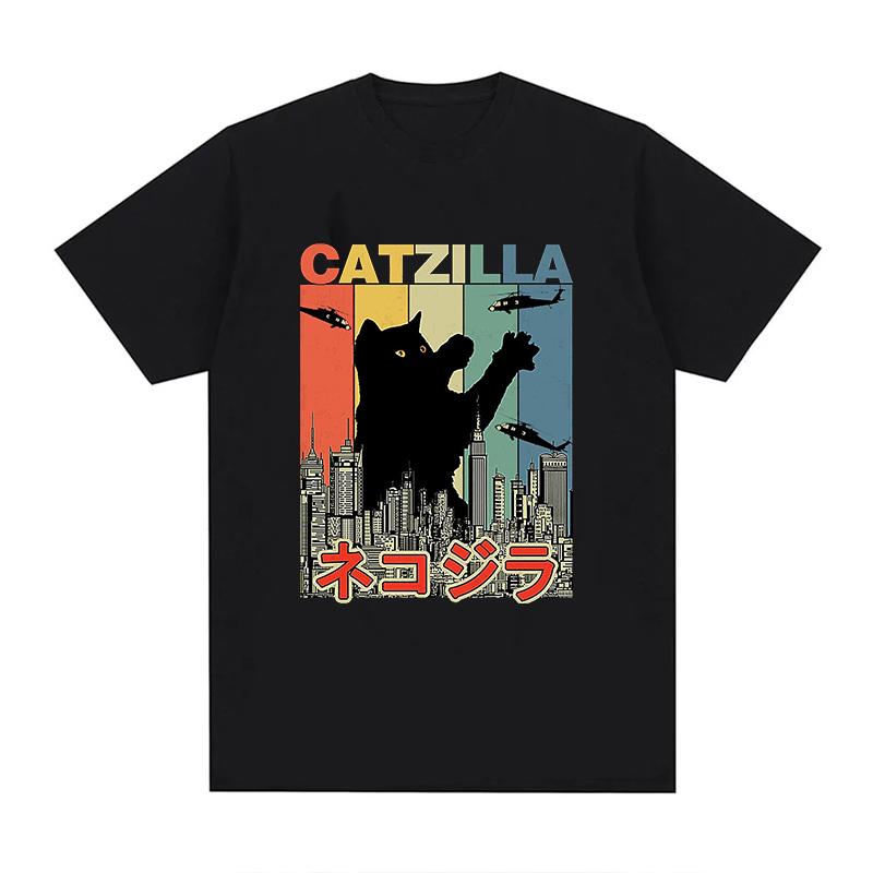 Catzilla Tshirt Unisex Unisex Plus Size Fashion Oversized Breathable Oneck Casual Streetwear Harajuku Summer Unisex Tees