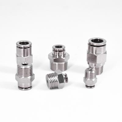 Pneumatik-Steckverbinder M5 1/8" 1/4" 3/8" 1/2" BSPT Außengewinde Vernickeltes Messing Steckverbindung Schnellkupplung Luftanschluss Sanitär