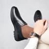 First layer cowhide men's business casual leather shoes 2026 new men's genuine leather one foot pedal all black soft sole official shoes