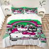 3pcs Under the Rainbow Hello Kitty and Friends Pattern Bedding Set, 1* Cover + 2*Pillowcases, Printed Bedding Set, Soft and Comfortable.S102