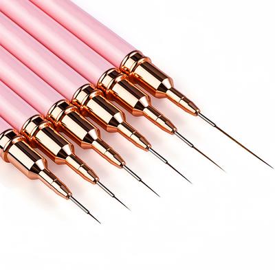 5 pezzi set di pennelli per nail art, linee allungate, disegno a strisce, pittura con gel UV, penna per nail design, strumento professionale per manicure
