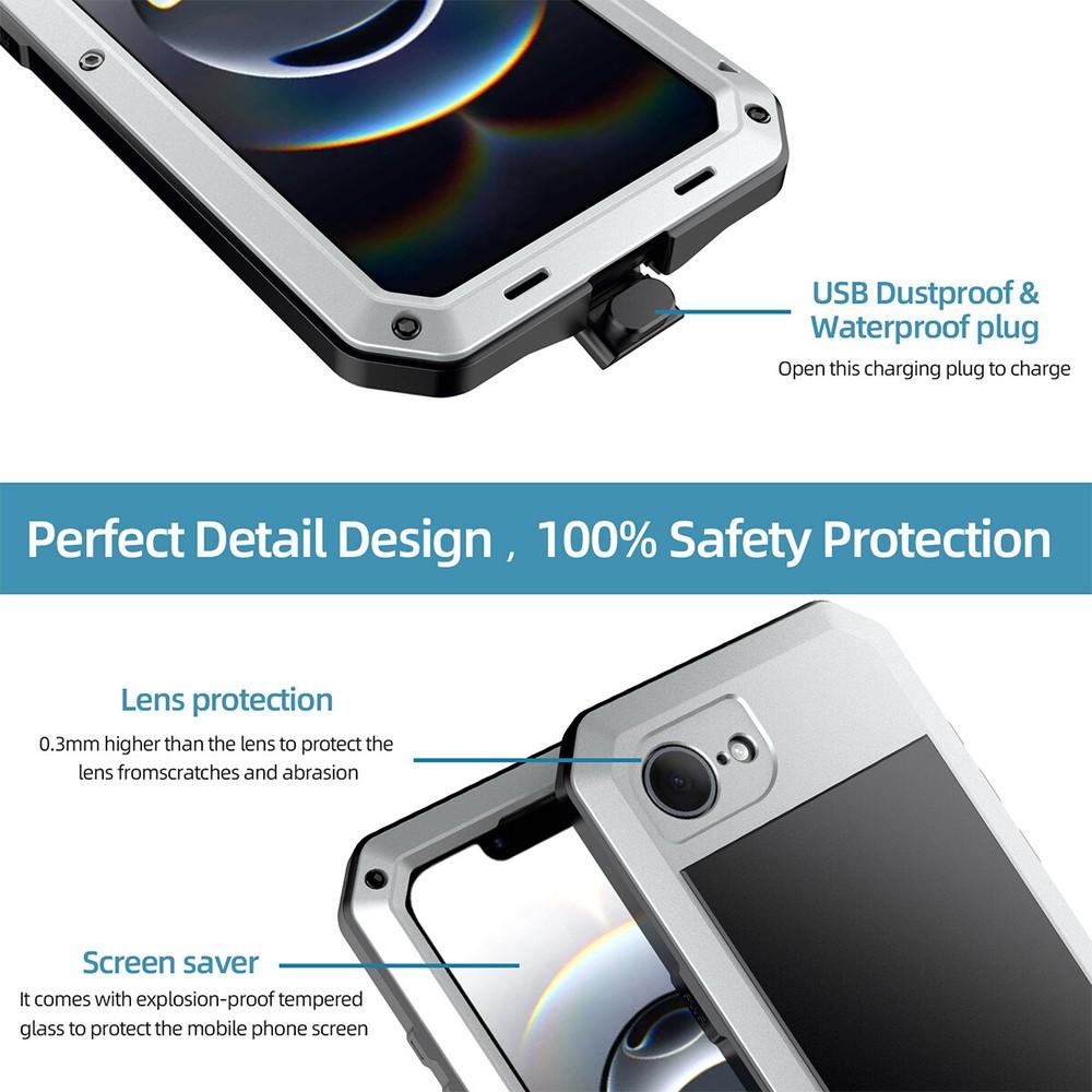 Heavy Duty Armor Metal Shockproof Screen Film Aluminum Case For iPhone 18 17 Air 16e 17e 16 15 14 13 12 11 Pro Max 7 8 Plus X XR