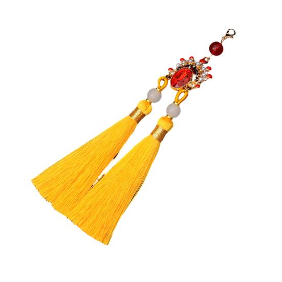 Tassel Pendant Facial Makeup Opera Car Decoration Hanging Accessories with Imitation Pearls Decor Hanfu Decoration