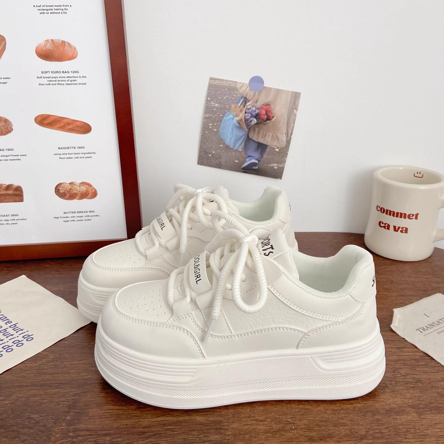 Women s Versatile Thick-Soled White Sneakers - 2025 Spring/Autumn Fashion 35