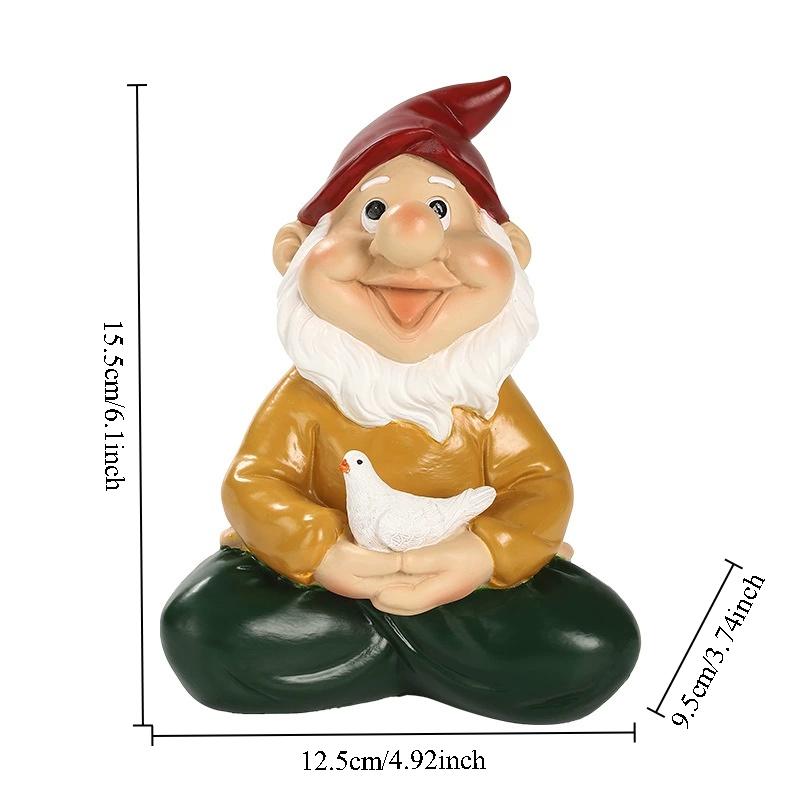 Cartoon Gnomes Statue Outdoor Garden Yard Decorations Cute Funny Dwarf Statue Middle Finger Gnome Creative Tree Hanging Ornament