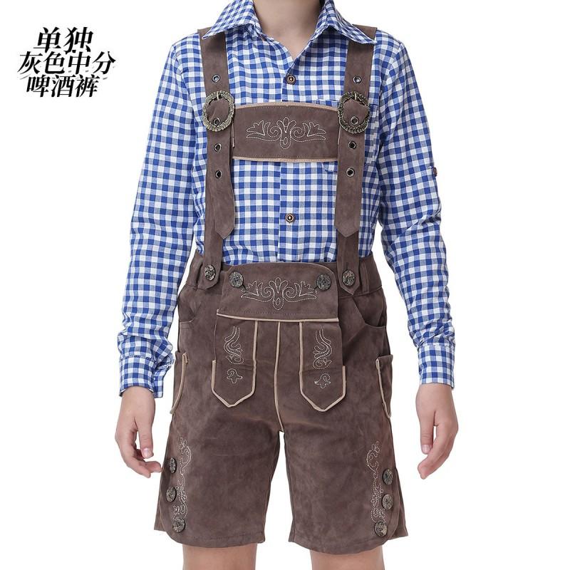 Boys Bavarian Oktoberfest Costume Set Lederhosen Outfit Kids Performance Festival Halloween Stage Wear