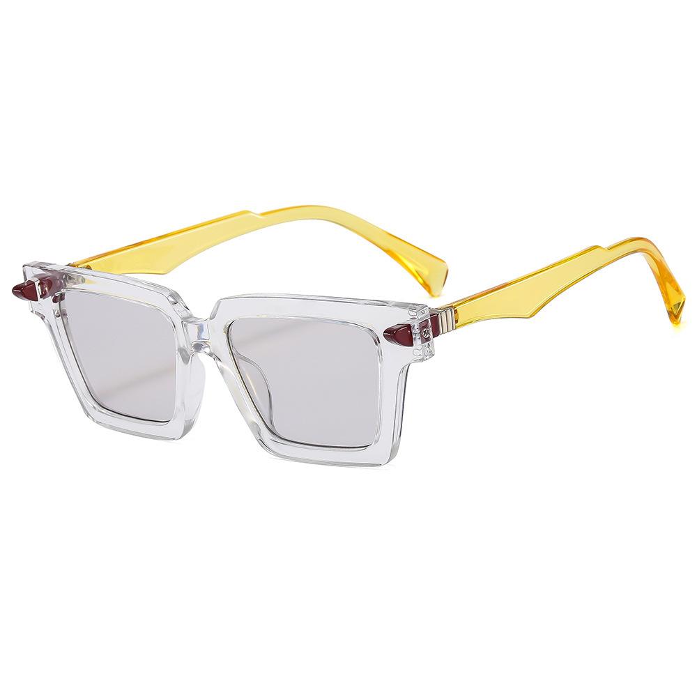 Artsy retro UV400 sunglasses square makeup small face street swearing for ladies personality design