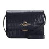 Brynn Crocodile Pattern Leather Crossbody Bag Medium Womens Dark Blue
