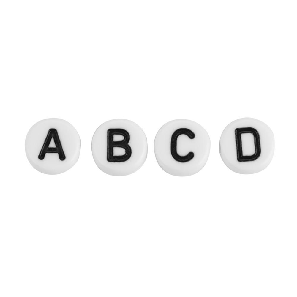 100pcs Black Letter Acrylic Letter Beads 4x7mm Size Round Letter Beads Alphabet Beads  DIY Crafts