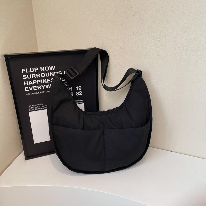 Bag women's new large-capacity dumpling bag college student class shoulder bag simple versatile commuter light messenger bag