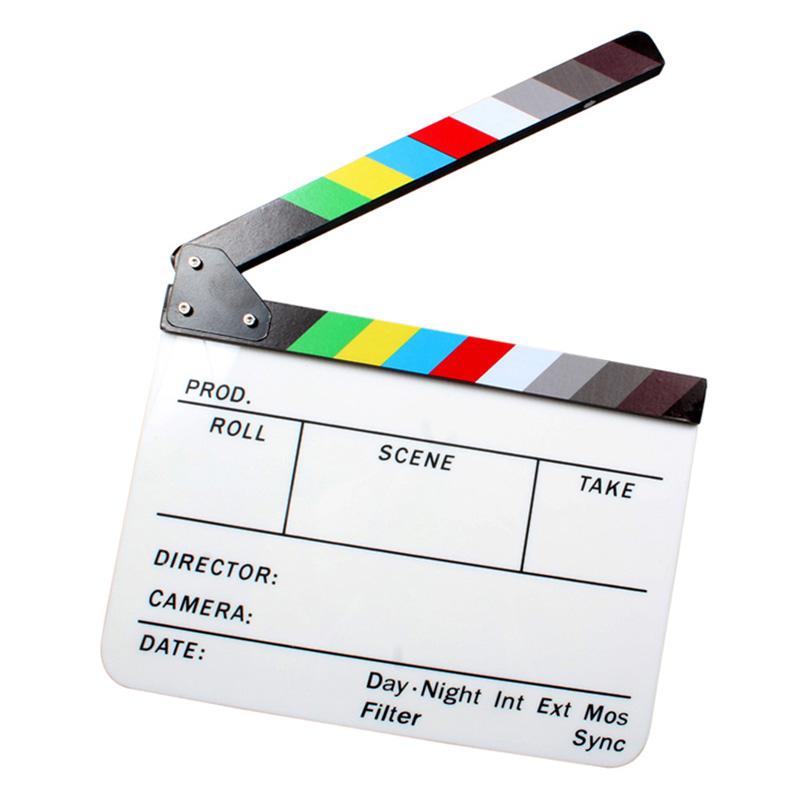 Acrylic Clapboard Dry Erase Director Film Movie Clapper Board Slate 9.6 * 11.7in