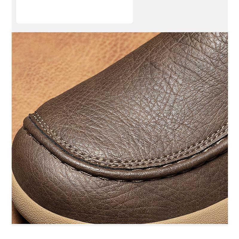 Men Plus Size Retro British Style PU Leather Shoes Ankle Comfortable Foot Feel Casual Shoe Wear-resistant Outsole Walking Shoes