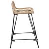 Bar Stool Set of 2 Natural 44 X 45 X 76 Cm Rattan and Steel