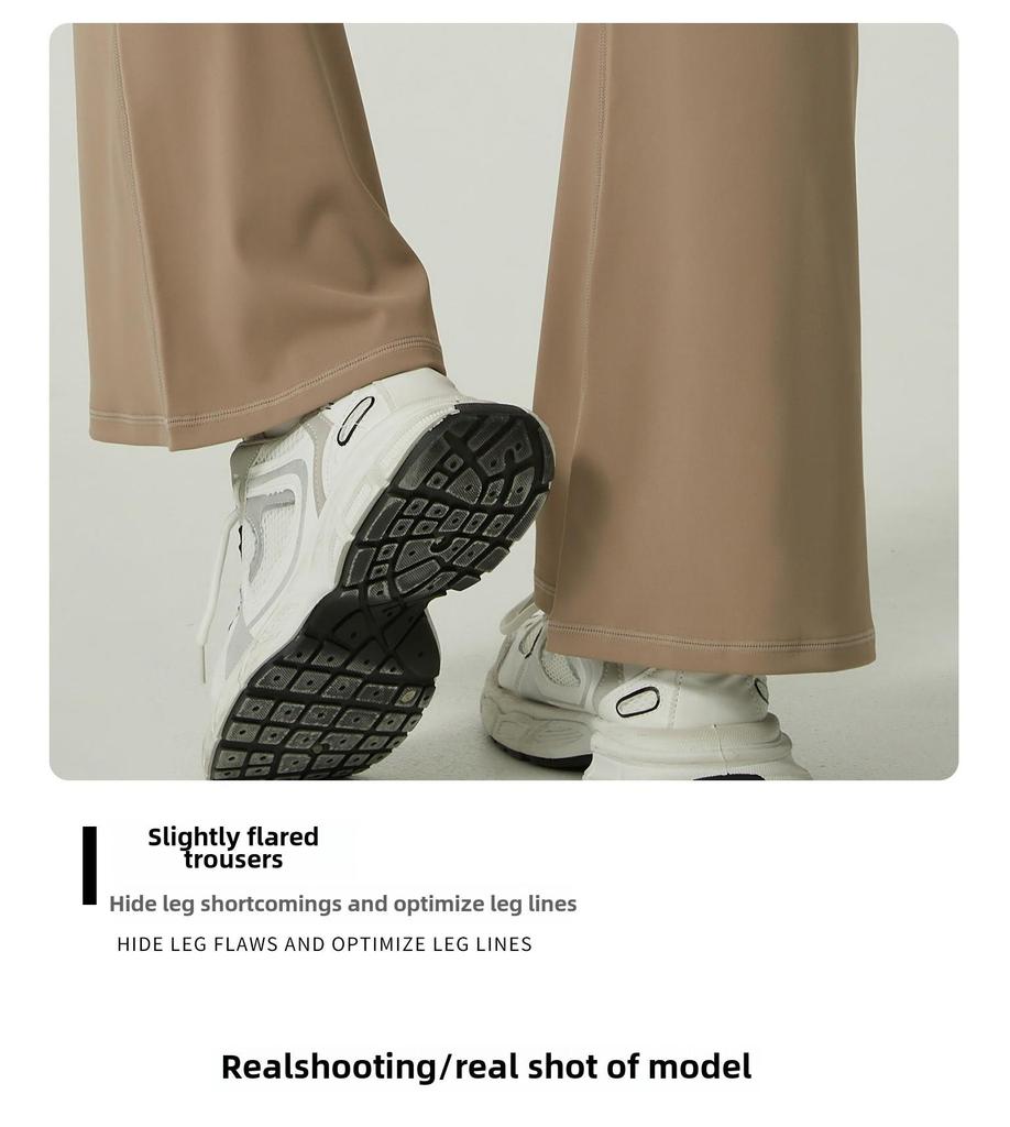 Shorts de Yoga Europeus e Americanos de Cintura Alta com Bolso - Calças de Fitness Flare para Levantamento de Quadril Feminino