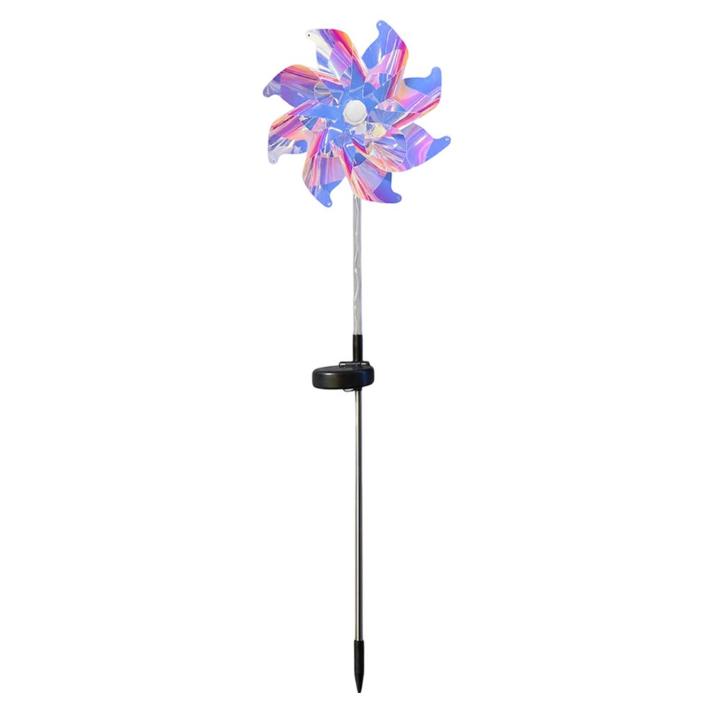 2pc Solar Powered Windmill Lawn Lights Outdoor Garden Decorative Stake Lights Rotating Windmill Yard Landscape Lighting