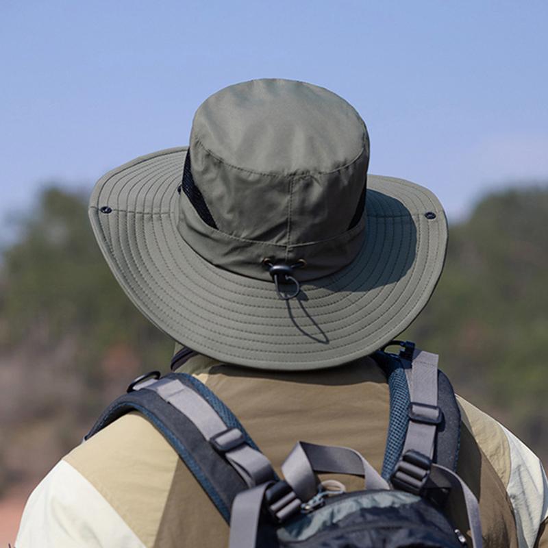 Summer UPF50+ Sun Hats For Women Men Breathable Mesh Boonie Hat Foldable UV Protection Hiking Fishing Hat Male Bucket Hats