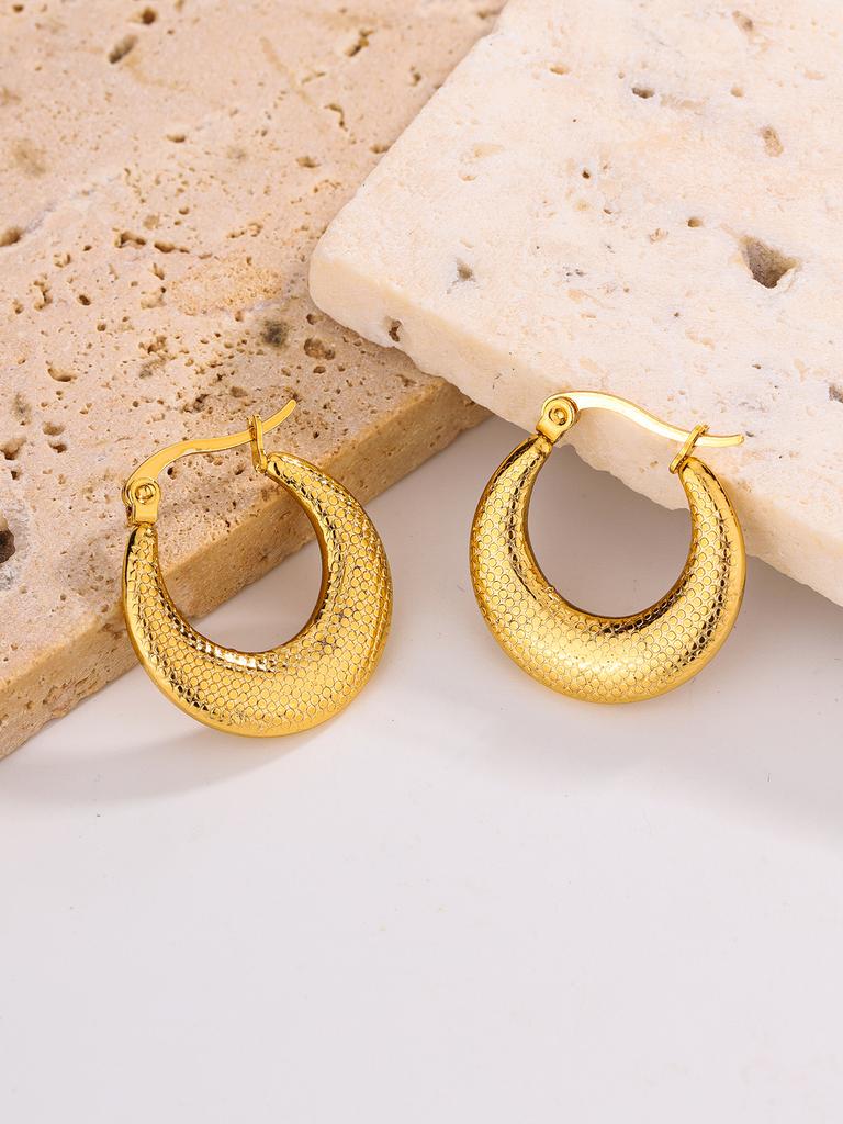 Stainless Steel Earrings French Premium Sense Design Sense Plated 11K Gold Geometric Earrings Jewelry, Titanium Steel Earrings