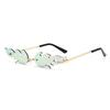 New Style Frameless Feather Sunglasses: Trendy Metal Party Photo Prop