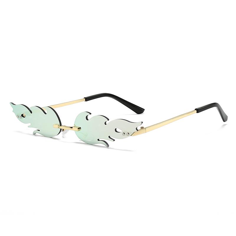 New Style Frameless Feather Sunglasses: Trendy Metal Party Photo Prop