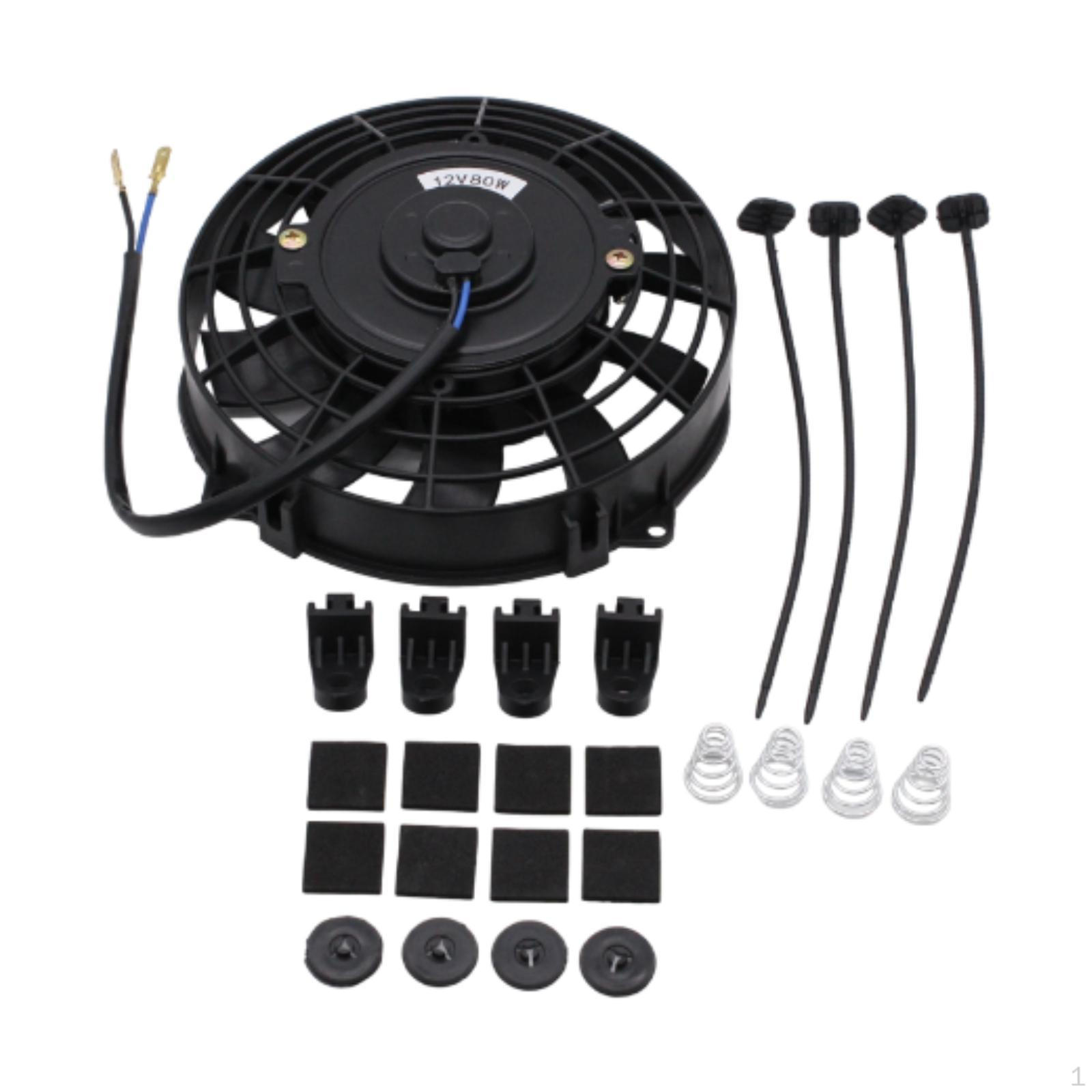 

Radiator Fan Electric Cooling Universal 12V Accessories Assembly Kit Push Pull