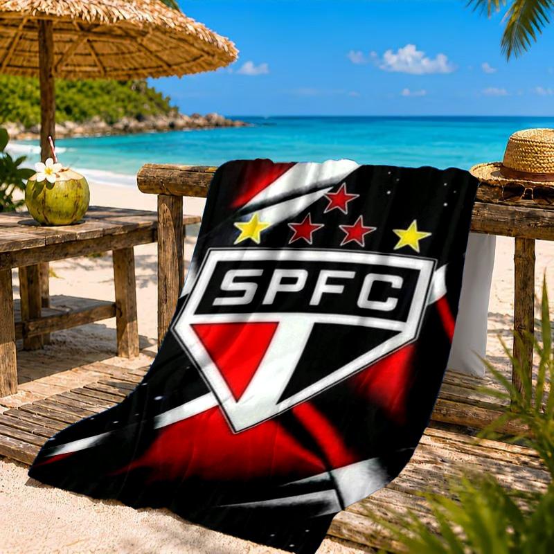 Spfc Team Crest Design Printed Microfiber Beach Towel, Soft And Absorbent, Quick-Dry, Ideal for Summer Travel, Beach Essential, Swimming Pool