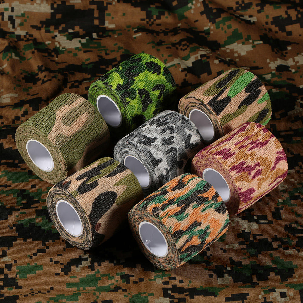 1 Roll Reusable Outdoor Military Camouflage Hunting Camping Cycling Wrap Elastic Stealth Tape
