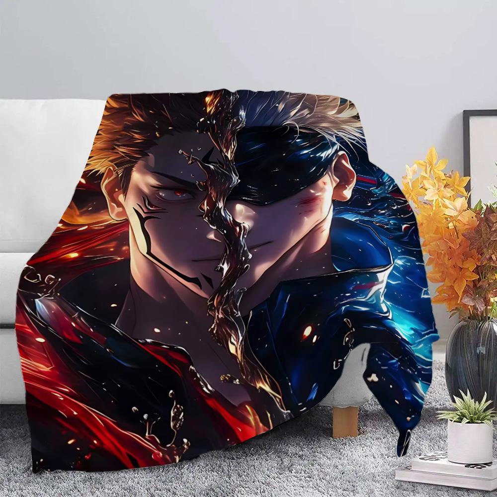 Anime Jujutsu Kaisen  Printed Picnic Blankets Warm Blanket Gojo Satoru Soft and Comfortable Blanket Home Travel Birthday Gift
