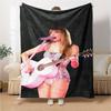 Pink Guitar Performance Blanket Soft Throw Blanket For Home Bedroom Bed Sofa Travel Office Solid Christmas Blanket