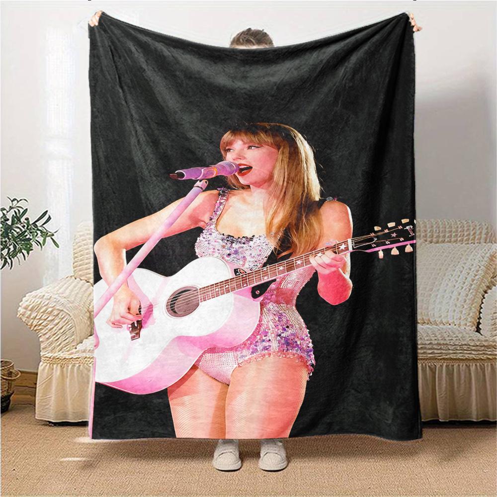 Pink Guitar Performance Blanket Soft Throw Blanket For Home Bedroom Bed Sofa Travel Office Solid Christmas Blanket