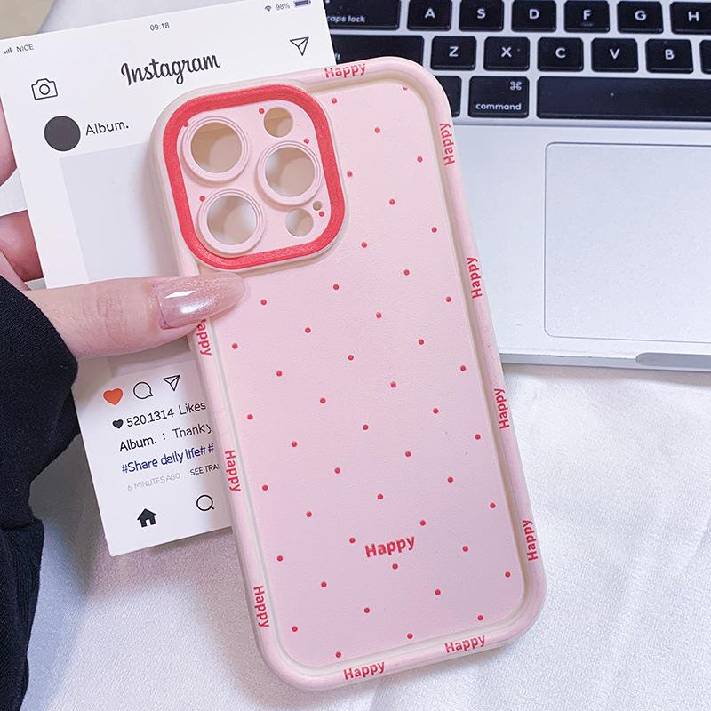

Pink Polka Dot Girly Phone Case for iPhone 14/15/16 Plus/Pro Max - Cute Puppy Design iPhone 15