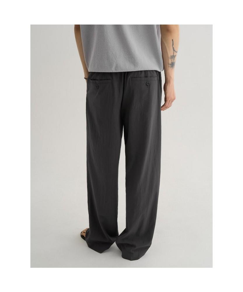 8SECONDS Rayon Blended Slub Wide Fit Slacks Ash
