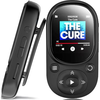64GB MP3 Music Player with Bluetooth 5.2, HiFi Music MP3 Player with Sensitive Touch Button&1.5" Screen, Portable MP3 Player with Clip/Pedometer