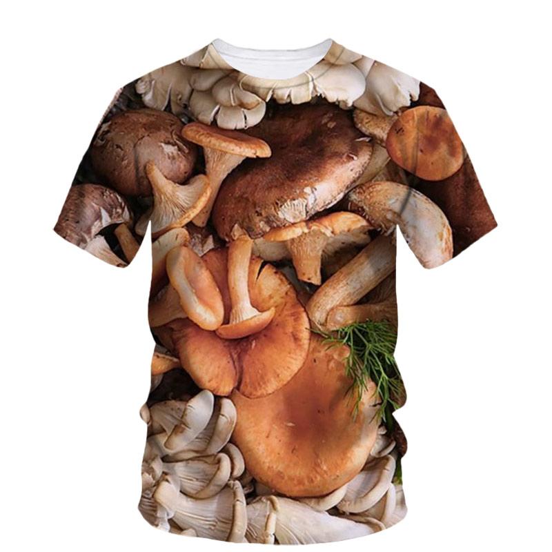 Summer Mushroom 3D Print T-Shirts Streetwear Men Fashion Casual Oversized O-Neck Short Sleeved T Shirt Tees Tops Clothing