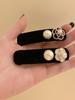 Vintage Gold Camellia Velvet Hair Claw Clips Women Bb Clips Fashion Hairpin Hair Accessories for Girls Female  Korean Style