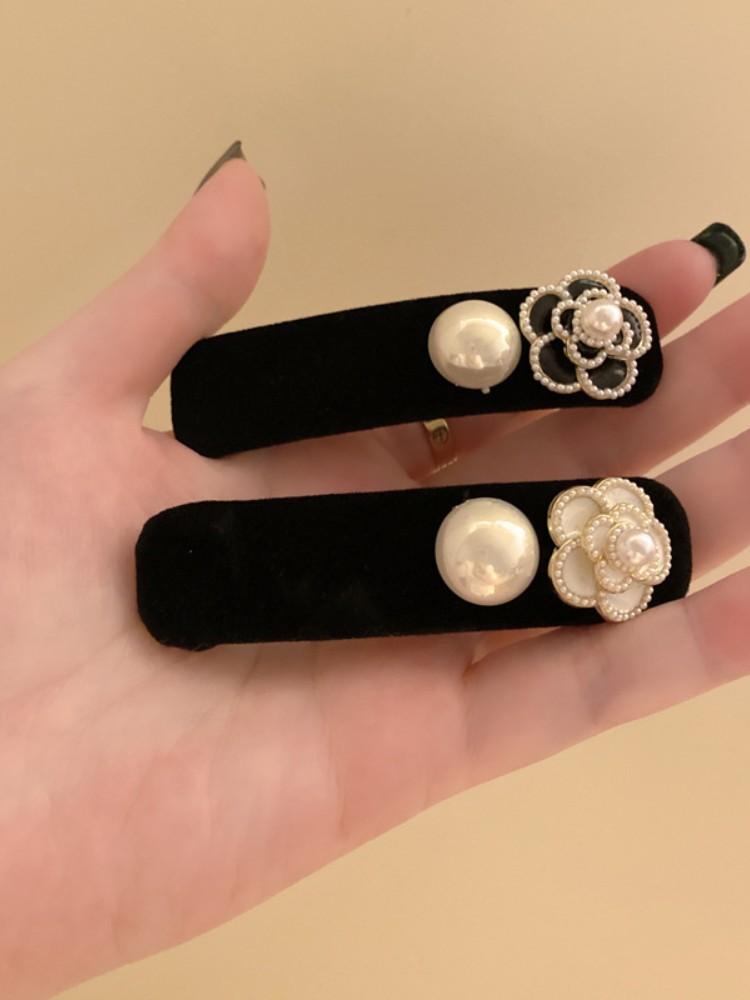 Vintage Gold Camellia Velvet Hair Claw Clips Women Bb Clips Fashion Hairpin Hair Accessories for Girls Female  Korean Style