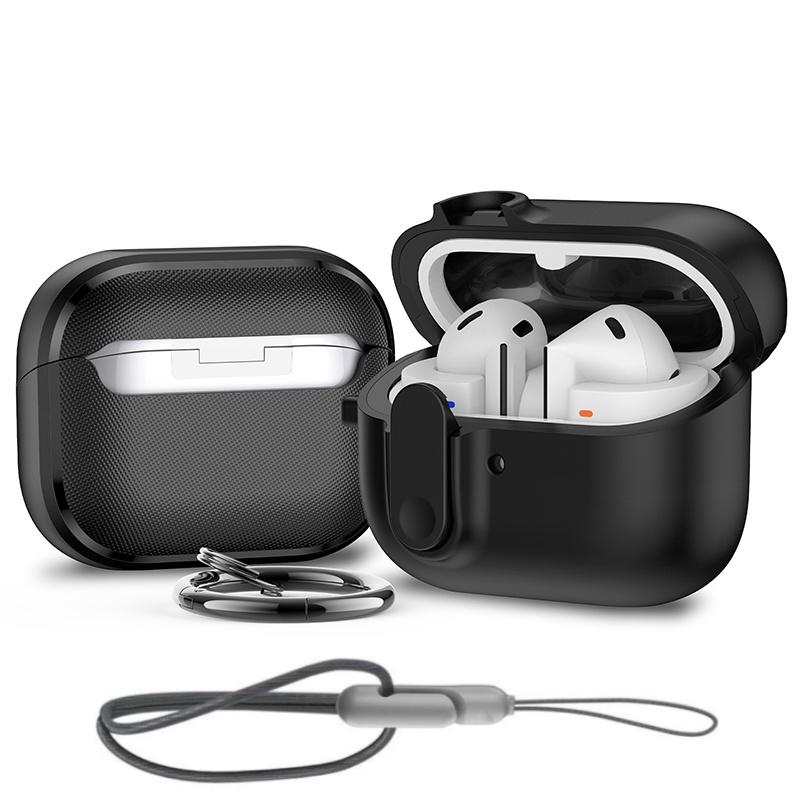 Pentru Samsung Galaxy Buds 3 /3Pro Carcasă cu Blocare de Securitate Carcasă de Protecție Husă cu Șnur pentru Samsung Galaxy Buds 3 (Albastru Pufos)