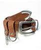 SSY Double Loop Suede Western Belt Brown