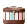 Makeup Box Vanity Multicolor Bellezza Series [CLELIA] Pouch, Portable, Stripe, [CL-62212] (Milky)