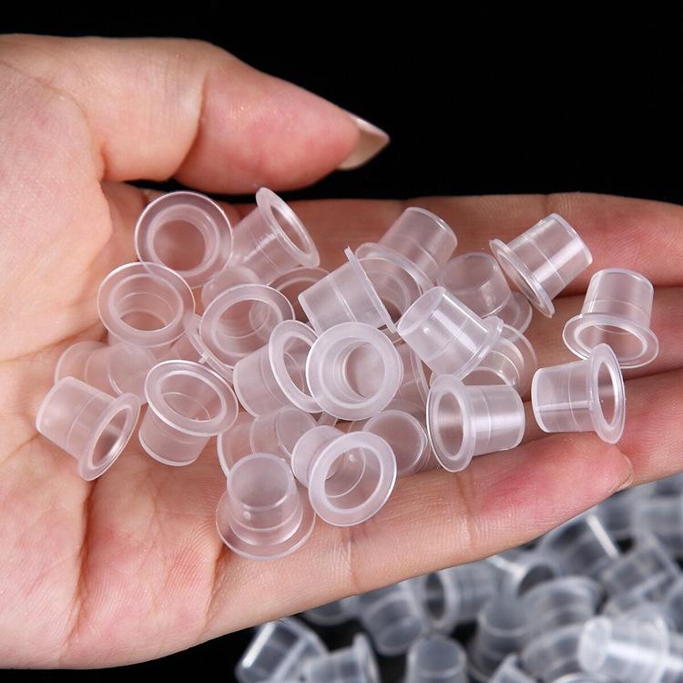 Permanent Makeup Ink Ring Cups - 100pcs (Large/Medium/Small) for Eyebrow and Lip Tattoos.