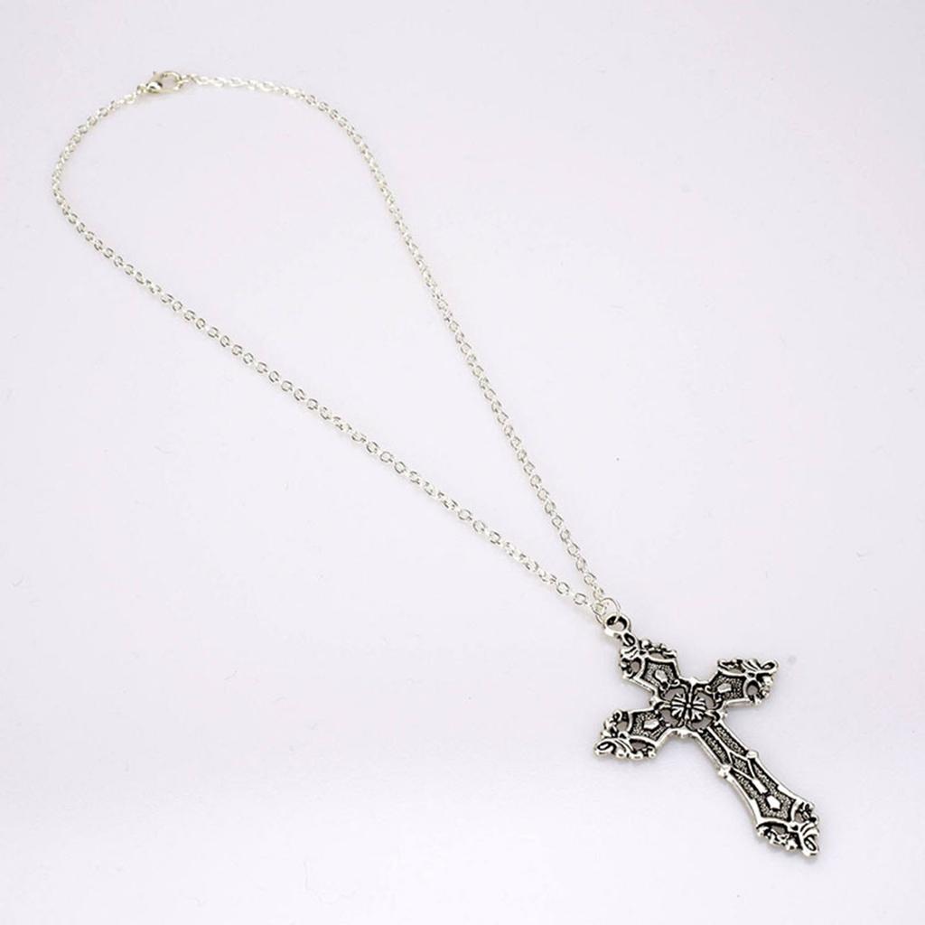 Women Wen Vintage Gothic Crucifix Pendant Long Chain Necklace Choker Punk Jewel