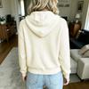 Damen Kapuzen Strick Cardigan Pullover Offene Vorderseite Lässige Jacke Mantel