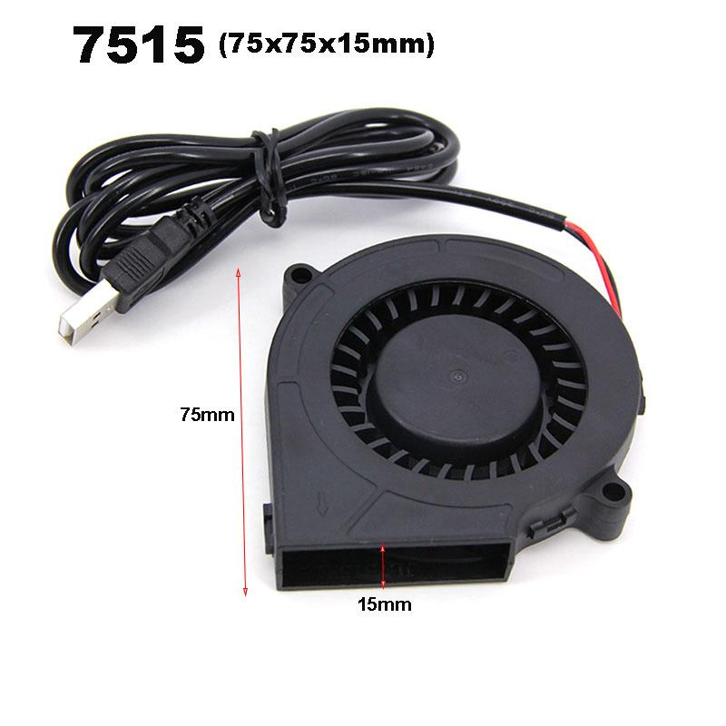 5V USB DC 7,5cm 7530 7515 75x35mm 75x15mm Vzduchový turbo ventilátor Přenosný ventilátor na grilování s rychlostí pro venkovní kempování a vaření