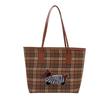 Chic Urban Minimalist Large Tote Handbag For Women Featuring Trendy Plaid Design