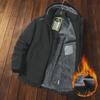 Men's 2023 Windproof & Waterproof Cotton-Padded Jacket with Detachable Hood.