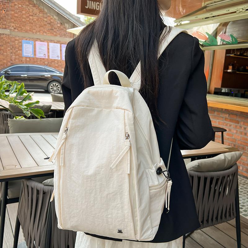 Schoolbag new lightweight and simple raw schoolbag Korean version ins college style junior high school college backpack solid color versatile backpack