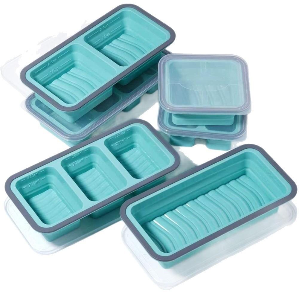 Reusable Silicone Freezer Tray with Lid Soup Cubes Tray New Silicone Freezer Mold  Freezer Use