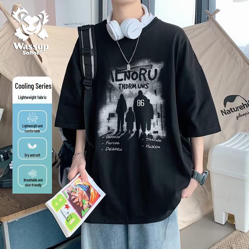 Wassup Sohot Men s Breathable Short Sleeve T-Shirt M