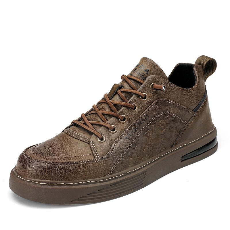 

Модная мужская кожаная повседневная обувь Модная плоская роскошная дизайнерская обувь Мужские кроссовки Чисто черный Теплая толстая подошва Мягкая носка Низкий верх Новинка 2024 44 коричневый